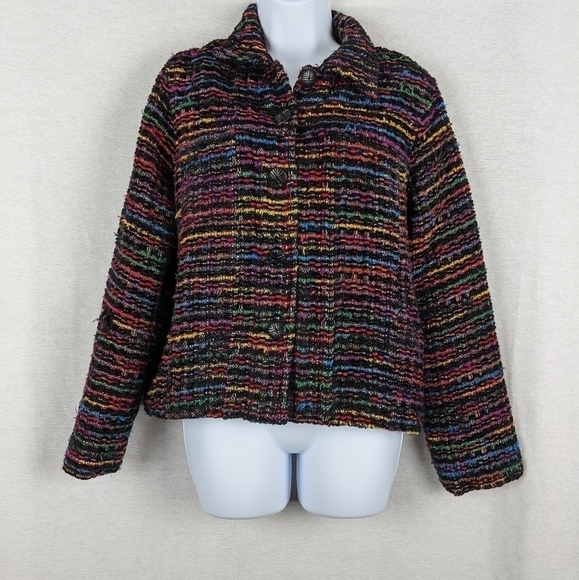 New Direction colorful striped Tweed jacket Sz medium - Picture 1 of 9
